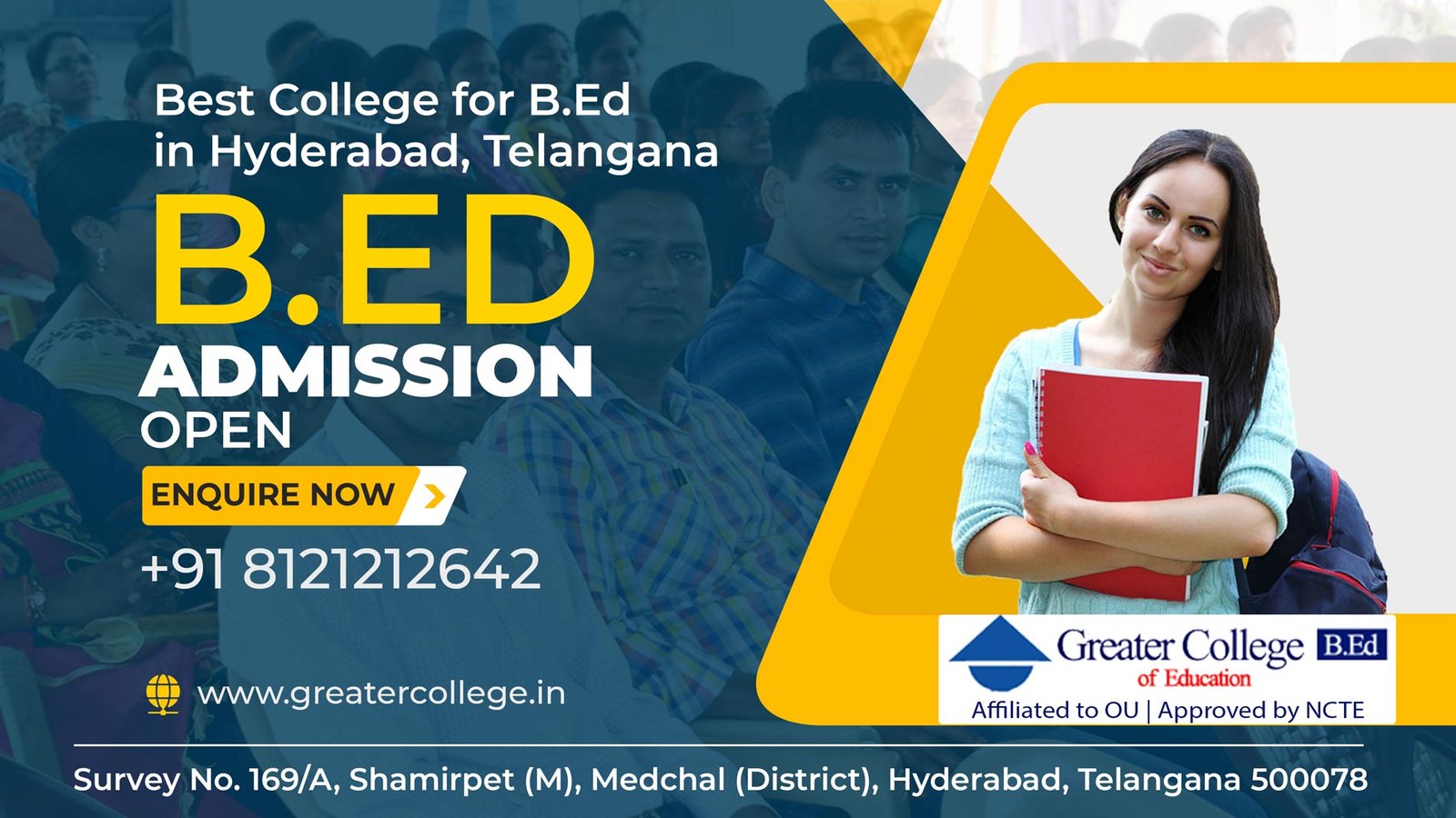 B.Ed Admission Open in Hyderabad at Greater College of Education