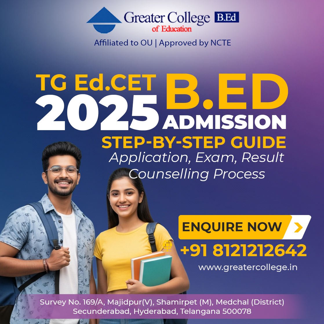 tg edcet bed admission step by setp guide application exam result counselling process
